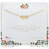 Lucky Feather | Heart Necklace Linked By Love | Gold