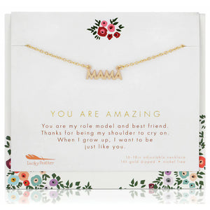 Lucky Feather | Mama Necklace You Are Amazing | Gold