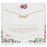 Lucky Feather | Mama Necklace You Are Amazing | Gold