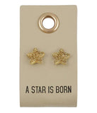 Leather Tag Earrings