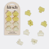 Kitsch | Mini Jelly Cloud Clips Set | Pearlized Cream and Butter Yellow | 8pc