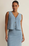 Z Supply | Noelle Jersey Denim Top | Ocean Air Indigo