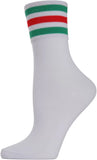 Me Moi | Sheer Striped Cuff Crew Socks