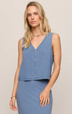 Z Supply | Solace Knit Denim Top | Santorini Indigo