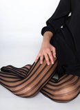 C’est Moi | Striped Fishnet Tights Stockings | Black