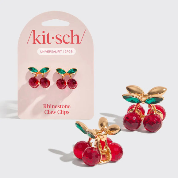 Kitsch | Mini Rhinestone Cherry Claw Clips | 2pc