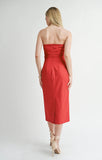 Sage the Label | Take Action Pleated Tube Midi Dress | Garnet