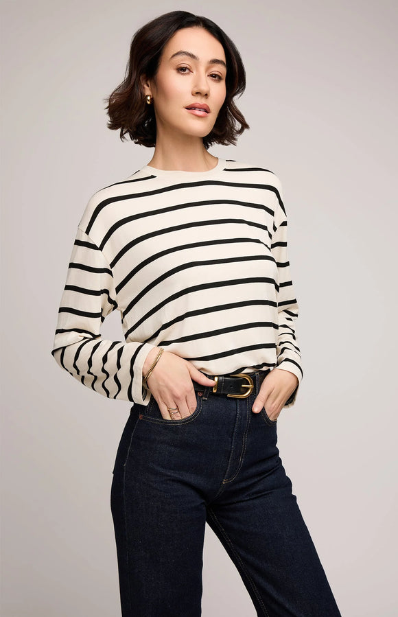 Gentle Fawn | Indy Long Sleeve Top | Cream Stripe