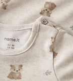 Name It | Long Sleeve Bear Beige Bodysuit | Peyote Melange