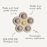 Mushie | Flower Press Fidget Toy | Soft Lilac & Ivory