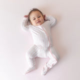 Kyte Baby | Zippered Footie Sleeper | Small Sakura Stripe