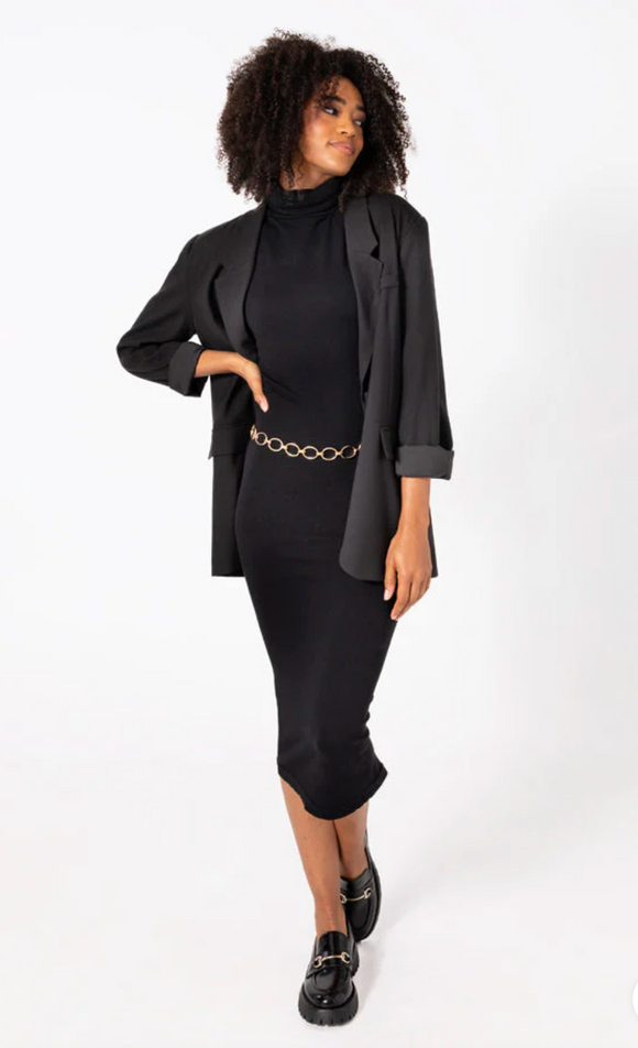 C'est Moi | Bamboo Fleece Sleeveless Dress | Black