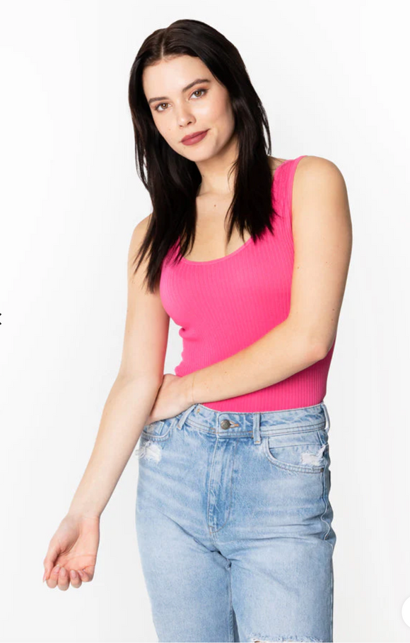 C'est Moi | Seamless Rib Tank | Fushia