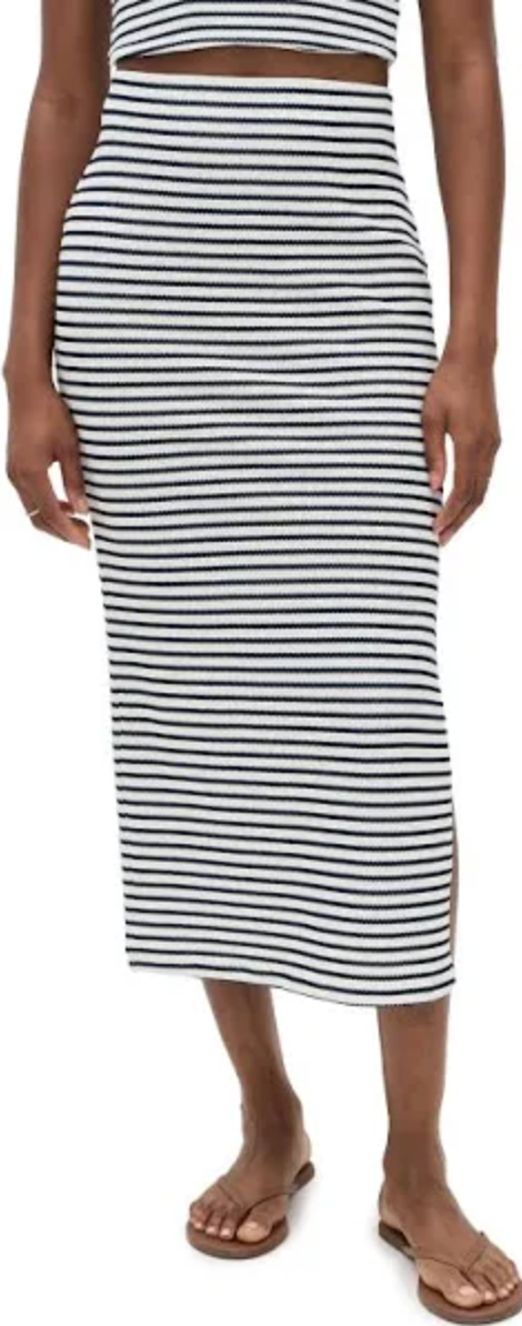 Z Supply | Ainslie Stripe Midi Skirt | Eclipse
