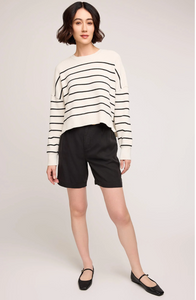Gentle Fawn | Echo Pullover Sweater | Black Stripe