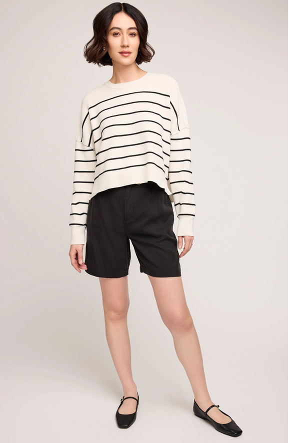 Gentle Fawn | Echo Pullover Sweater | Black Stripe