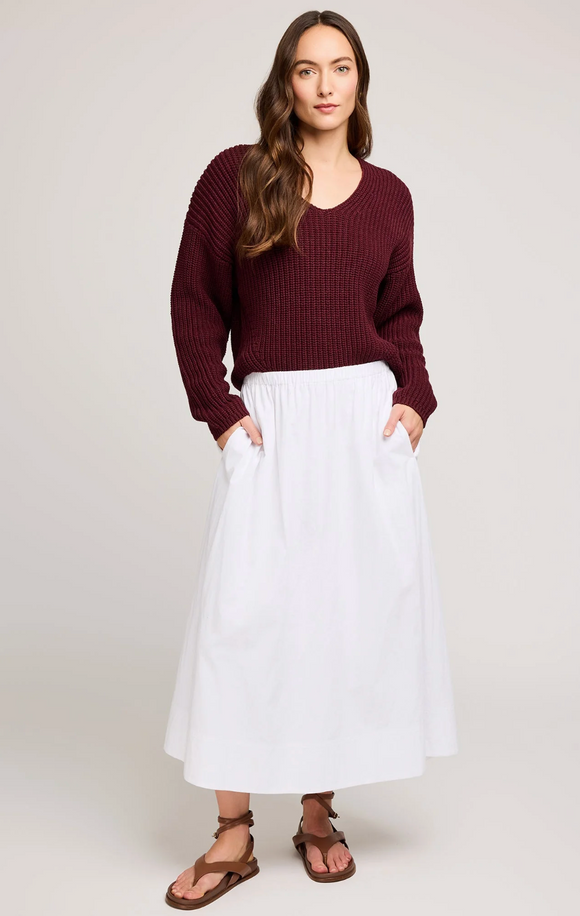 Gentle Fawn | Spencer V-Neck Knit Sweater | Merlot