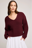 Gentle Fawn | Spencer V-Neck Knit Sweater | Merlot