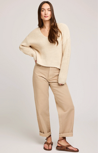 Gentle Fawn | Spencer V-Neck Knit Sweater | Bone