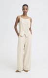 Ichi | Ihlinno Waistcoat Sleeveless Top | Brown & White Stripe