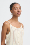 Ichi | Ihlinno Waistcoat Sleeveless Top | Brown & White Stripe