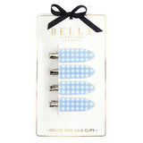 Bella Sleep + Spa | Crease Free Hair Clips | Blue Gingham