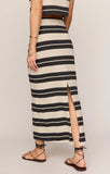 Z Supply | Gail Striped Midi Skirt | Ash Black