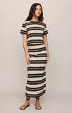 Z Supply | Gail Striped Midi Skirt | Ash Black