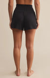 Z Supply | Dawn Smocked Ribbed Shorts | Black Sand