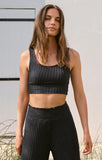 Z Supply | Zoe Silky Rib Tank Bra | Black Sand