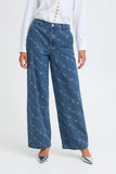 B Young | BYKanio Floral Wide-Leg Denim Pants