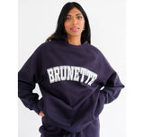 Brunette The Label | Varsity Brunette Crewneck Sweater | Navy