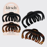 Kitsch | Recycled Plastic Octopus Claw Clip | Black & Tort 2 Piece