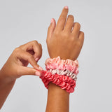Kitsch | Ruched Satin Scrunchies | Cherry Blossom