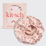 Kitsch | Satin Lined Flexi Shower Cap | Cherry