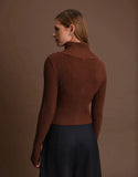 Deluc | Matt Zip Up Cardigan | Chocolate