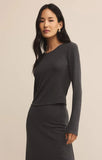 Z Supply | Demure Long Sleeve Top | Charcoal