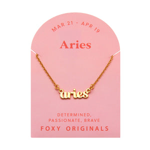 Zodiac Aries Necklace | Horoscope Jewelry | Gold
