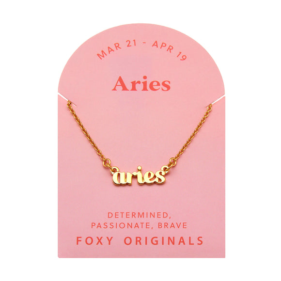 Zodiac Aries Necklace | Horoscope Jewelry | Gold