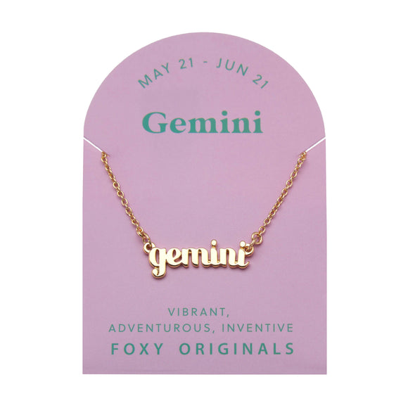 Zodiac Gemini Necklace | Horoscope Jewelry | Gold