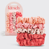 Kitsch | Ruched Satin Scrunchies | Cherry Blossom