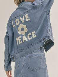 Sadie & Sage | Love And Peace Denim Jacket | AE1809
