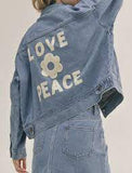 Sadie & Sage | Love And Peace Denim Jacket | AE1809