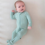 Kyte Baby | Ribbed Zippered Footie | Sage