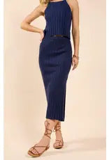 Sadie & Sage | No Bad Days Ribbed Knit Mini Skirt | Navy | AH1601