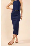 Sadie & Sage | No Bad Days Ribbed Knit Mini Skirt | Navy | AH1601