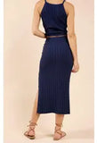 Sadie & Sage | No Bad Days Ribbed Knit Mini Skirt | Navy | AH1601