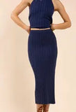 Sadie & Sage | No Bad Days Ribbed Knit Mini Skirt | Navy | AH1601