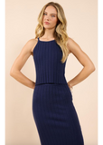 Sadie & Sage | No Bad Days Ribbed Knit Mini Skirt | Navy | AH1601