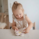 Mushie | Flower Press Fidget Toy | Soft Lilac & Ivory